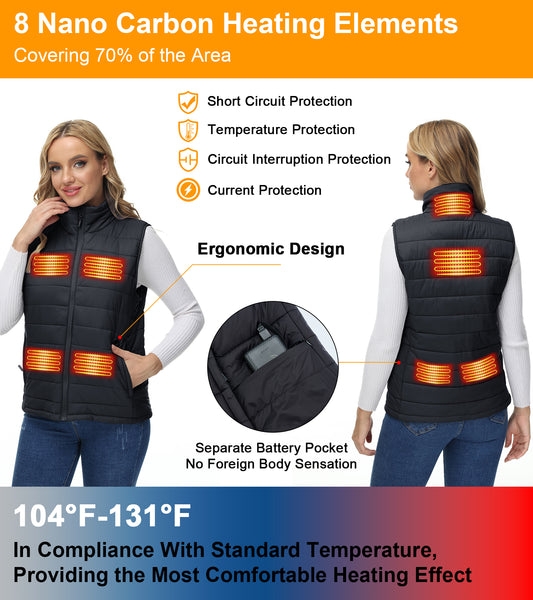 2022 uupalee Nylon Heated Vest for Women with Battery Pack