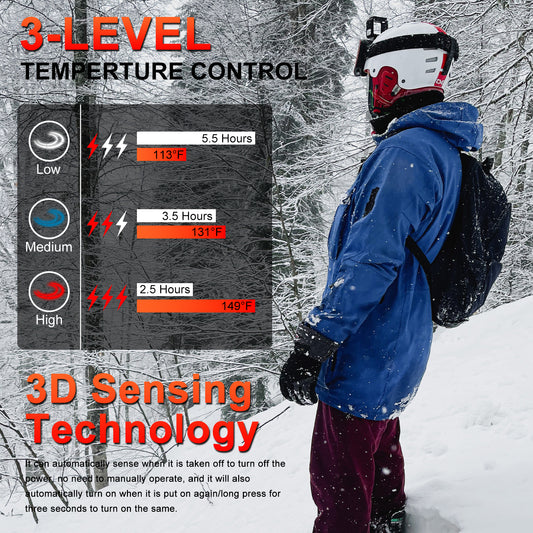 uupalee Heated Gloves for Men and Women - Winter Waterproof Warm Glove for Cold Weather with Battery