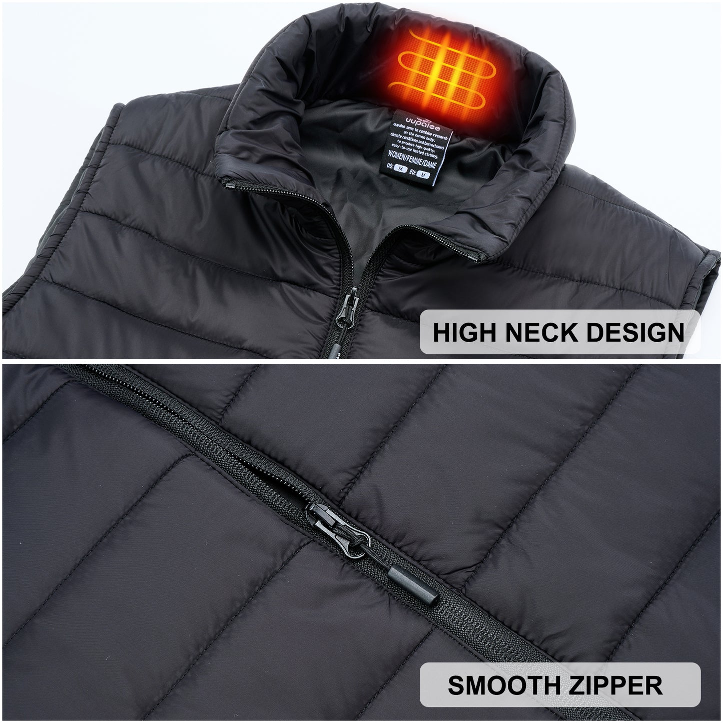 2023 uupalee Heated Vest Outdoor Lightweight Warm Heating Clothing Black No Battery