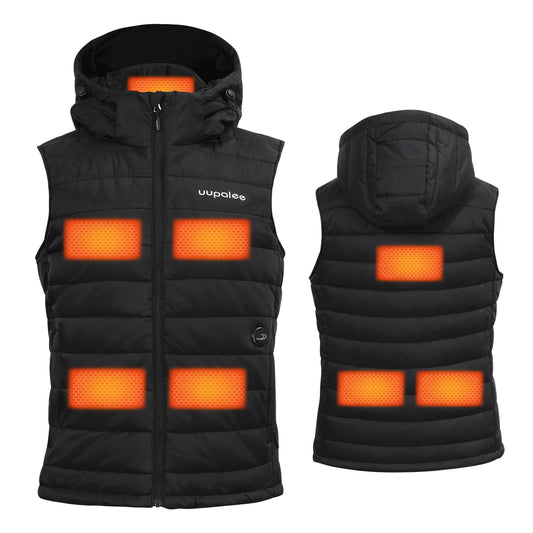 uupalee Women's Heated Vest with Detachable Hood Lightweight Thermal Jacket (Battery Included)